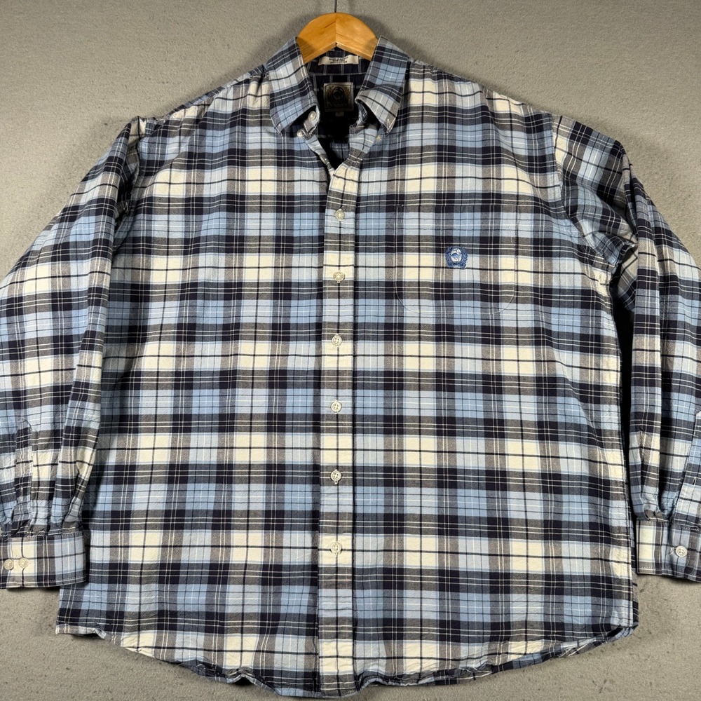 Vintage Cinch Mens Blue Plaid Long Sleeve Western Button Down Shirt Large Y2K